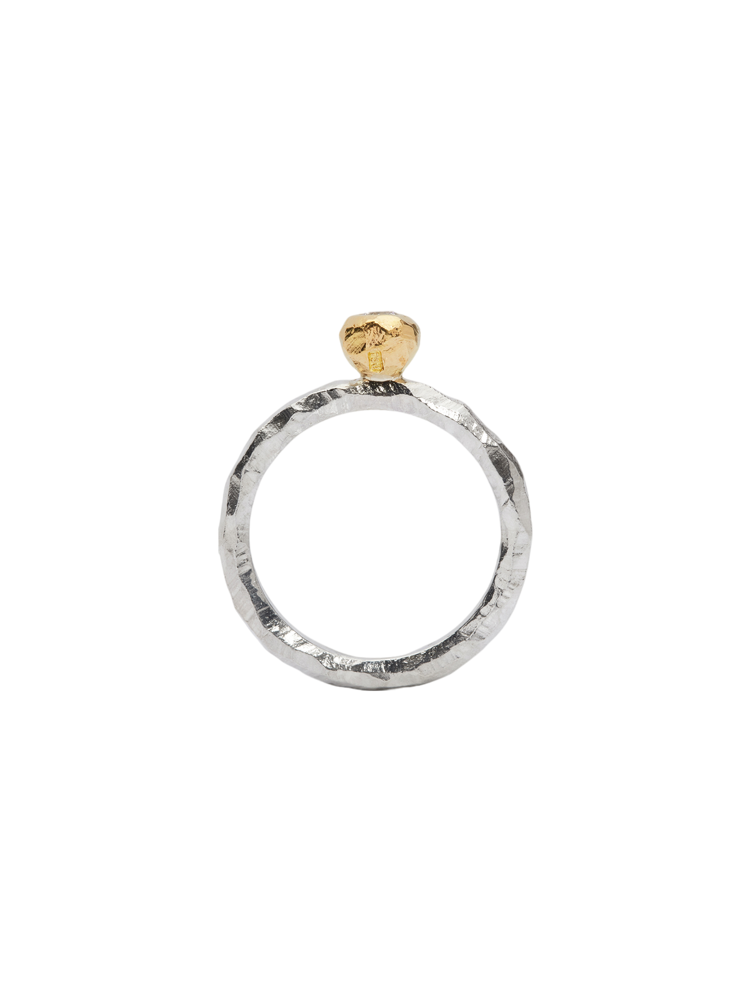 Ringo kula ring in silver and 18k yellow gold with 0.10ct diamond